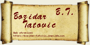 Božidar Tatović vizit kartica
